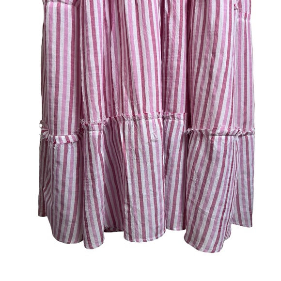 Free People Pink Stripe Tiered Short Sleeve Maxi Dress Size XS - Picture 8 of 15